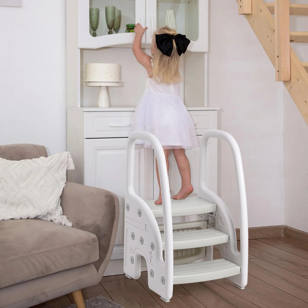 Toddler 3 Step Stool With Handles