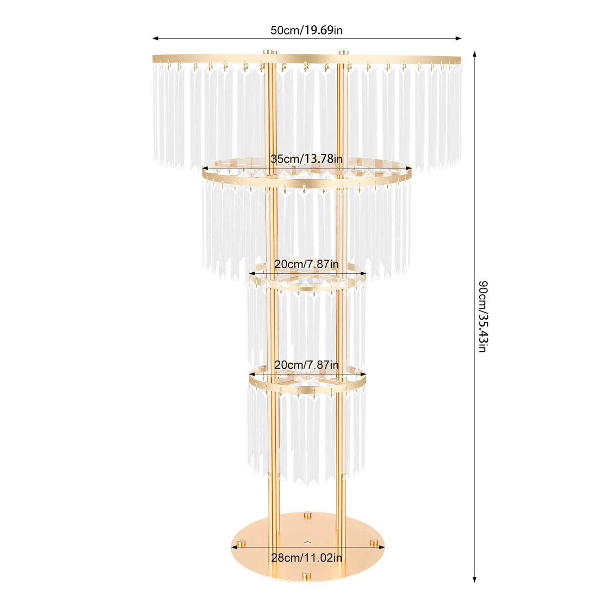 Bymaocar Crystal Flower Stand 4 Tier Wedding Centerpiece