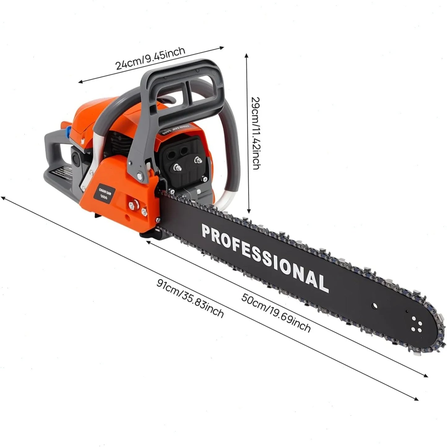 Bymaocar Gasoline Chainsaw 58cc Outdoor Garden Lawn Saw
