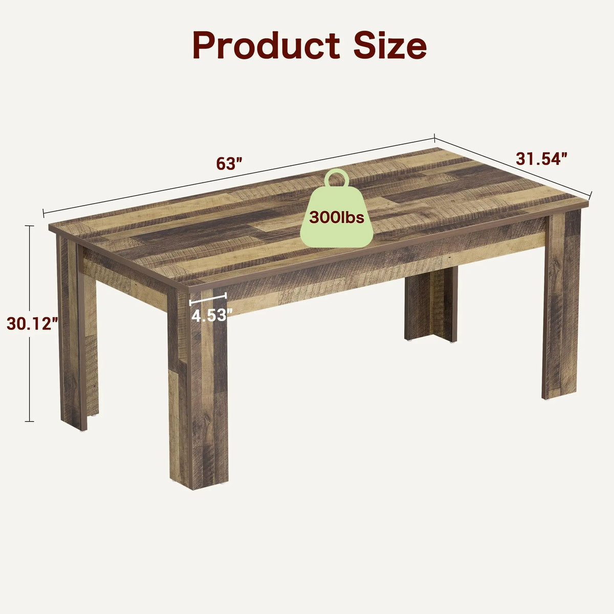 Modern Rectangular Wood Dining Table