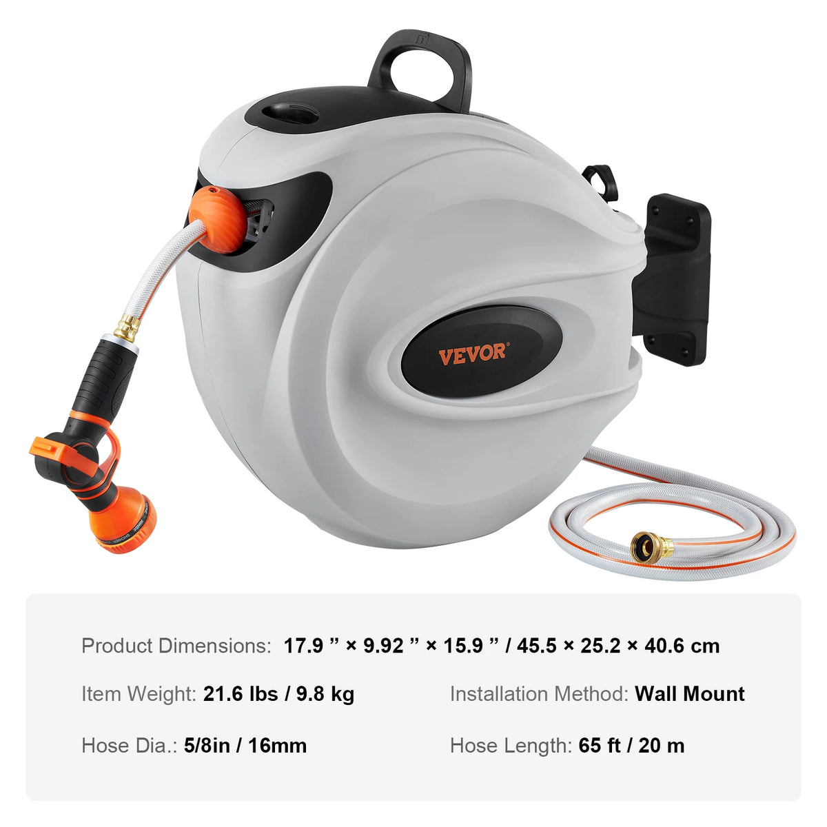 SucceBuy Retractable Hose Reel With 180 Degree Swivel