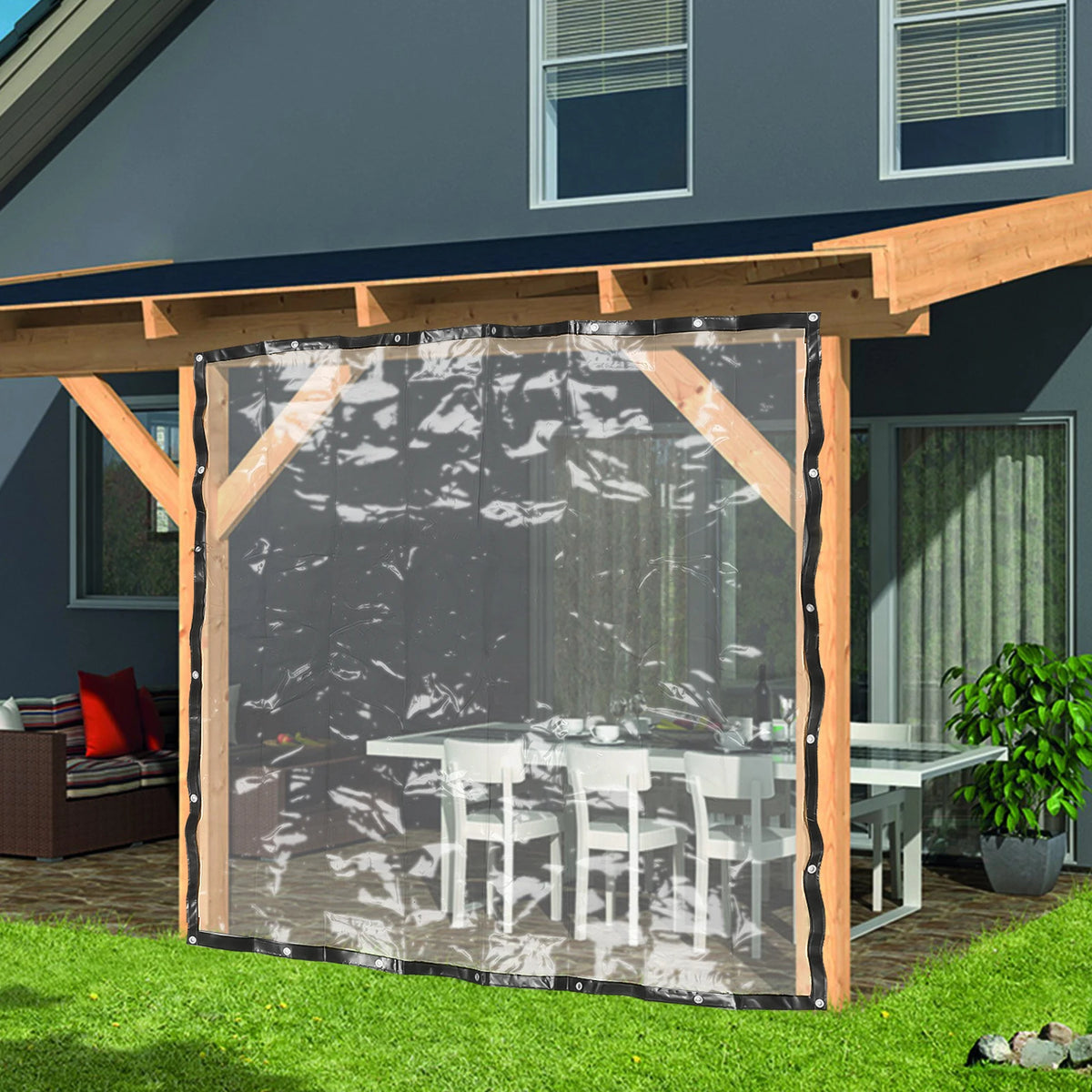 Bymaocar Clear PVC Tarpaulin Waterproof Outdoor Tarp