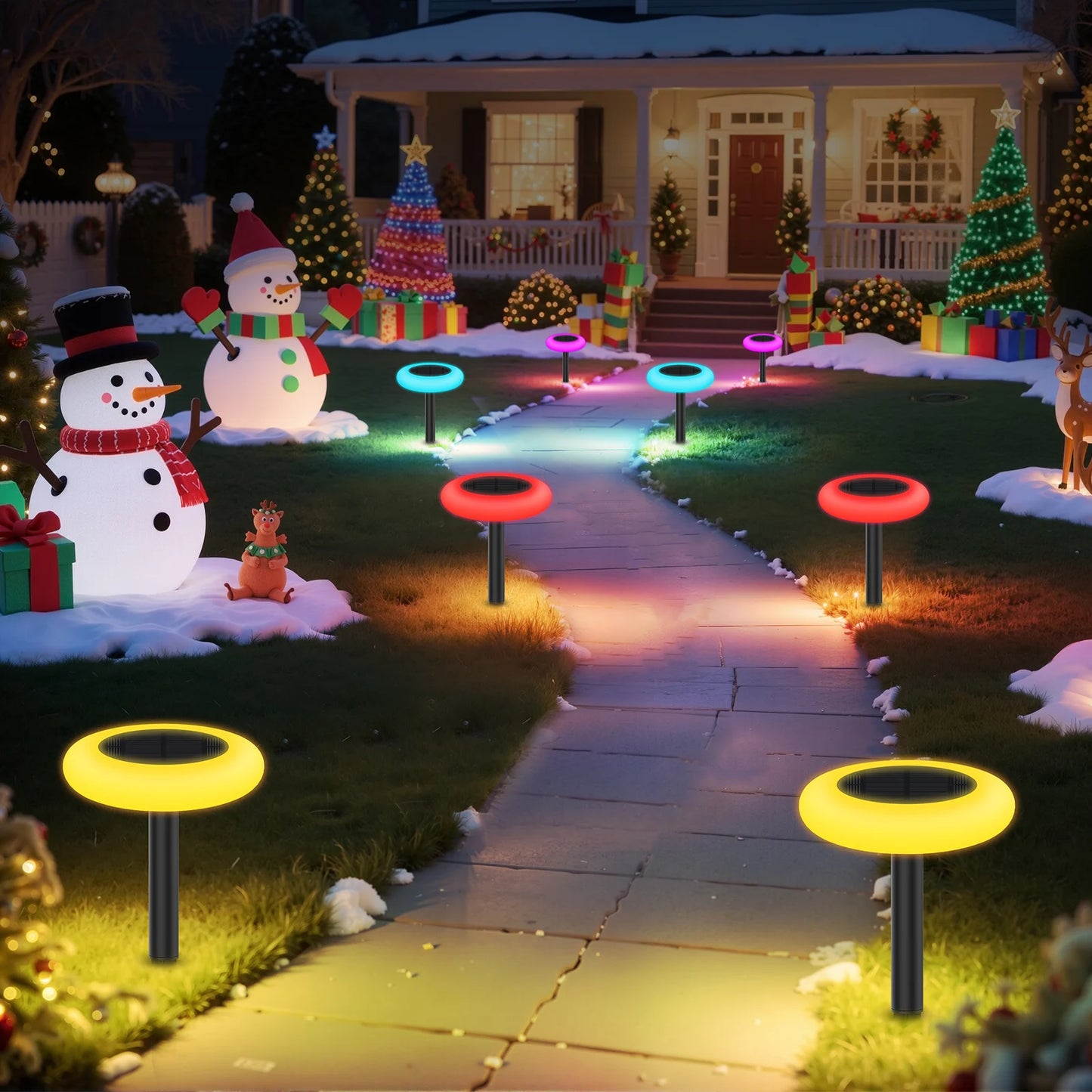 Intelamp Led Solar Pathway Lights For Outdoor Garden