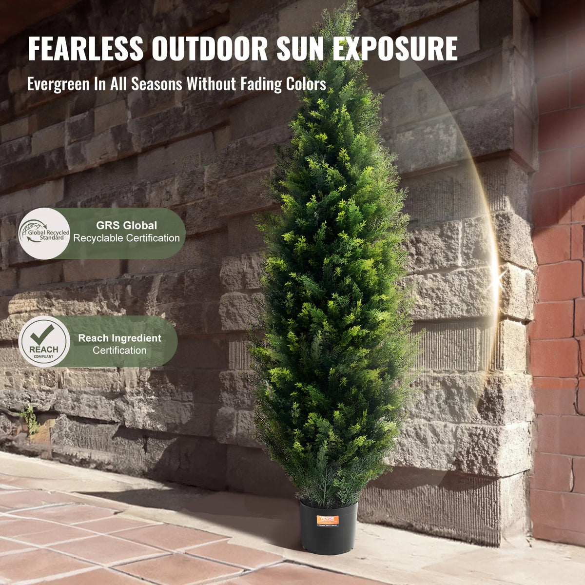 SucceBuy Artificial Cedar Topiary Tree