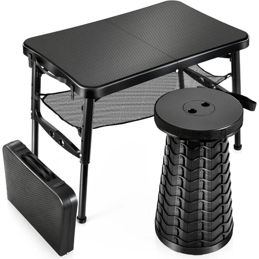 XIUWO Portable Folding Table And Stool Set For Camping