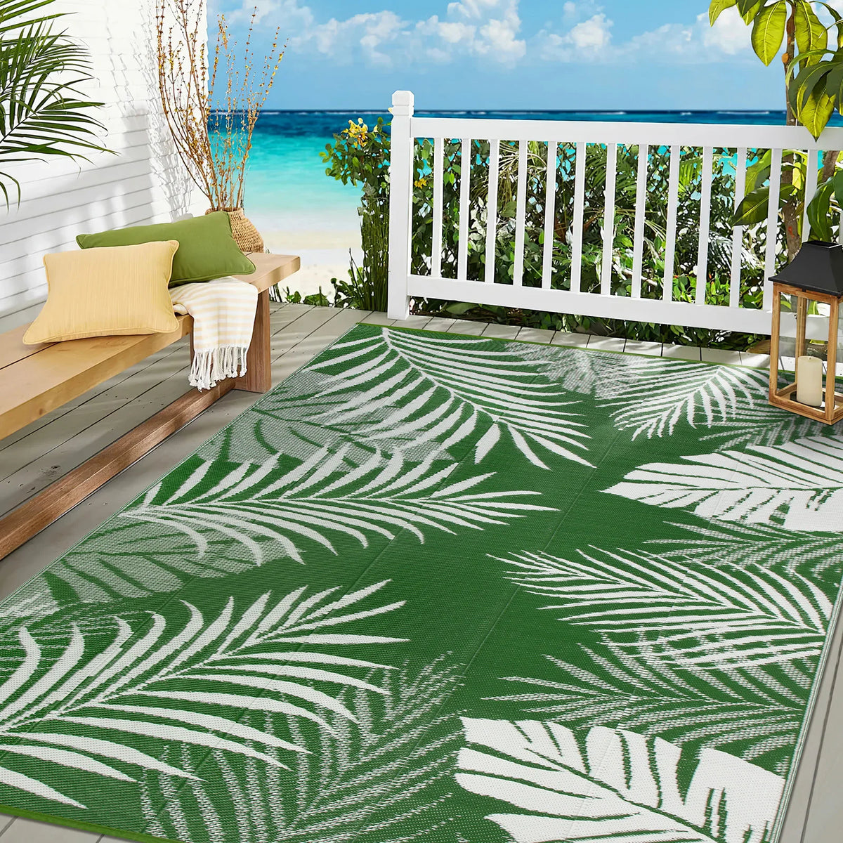 Outdoor Straw Rug Waterproof Polypropylene For Patio Deck