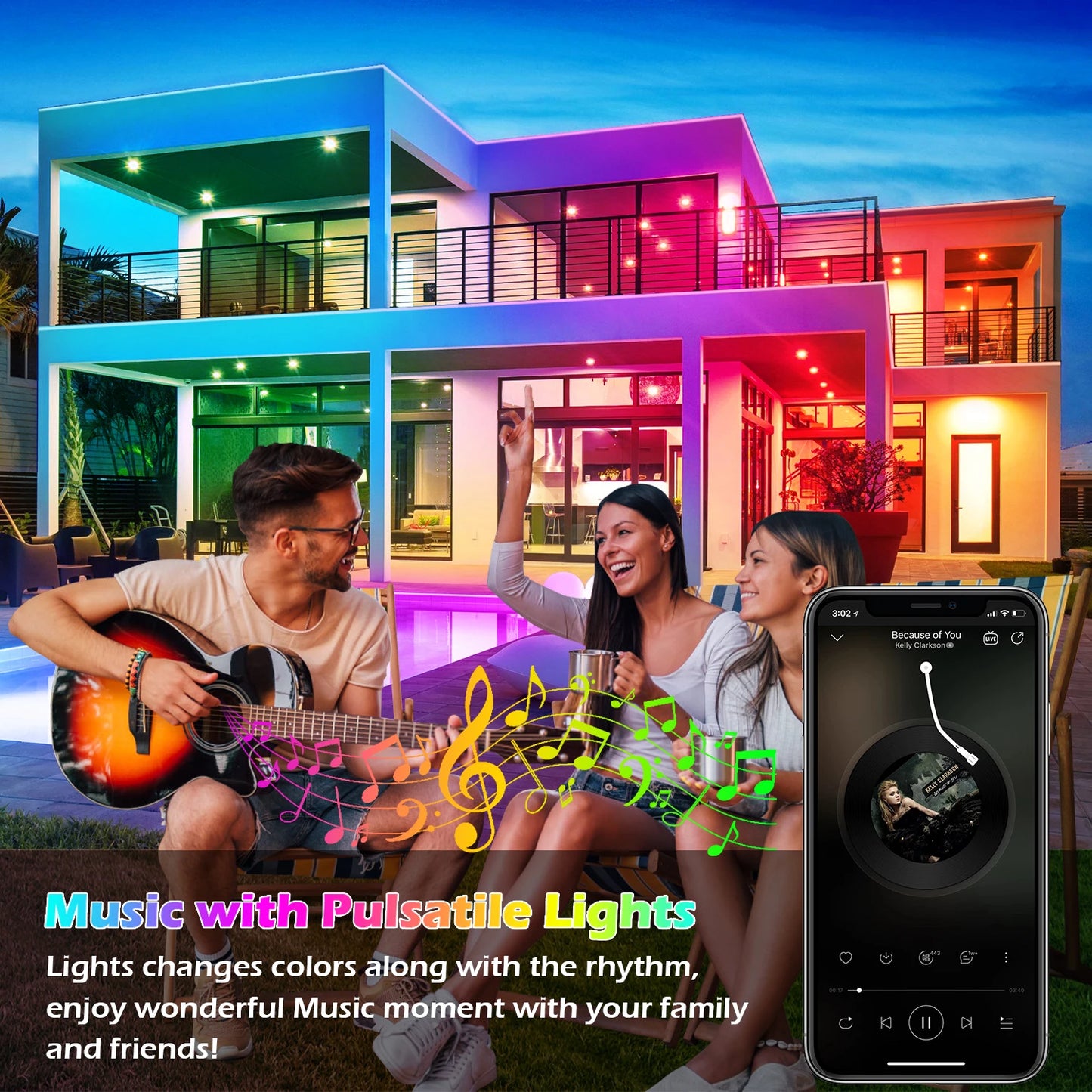 AILBTON Outdoor IP65 Waterproof RGB LED Strip Lights