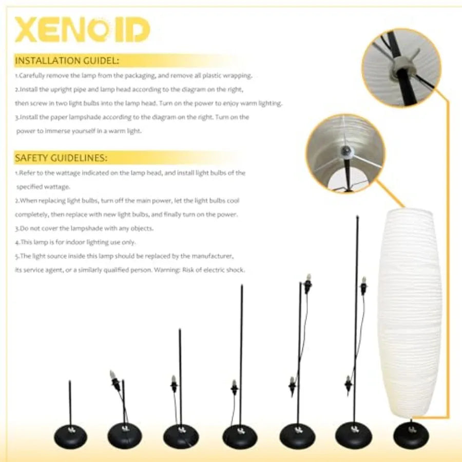 Paper Floor Lamp Modern Soft Light Lantern