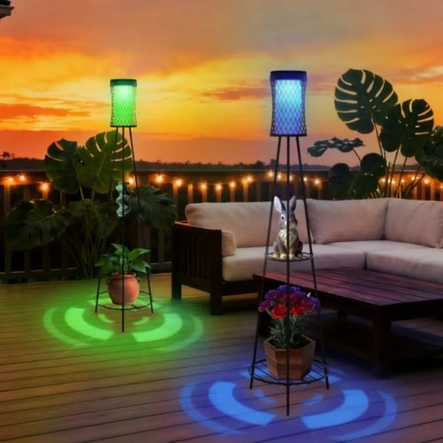 Solar Outdoor Floor Lamp With Usb Charging Port