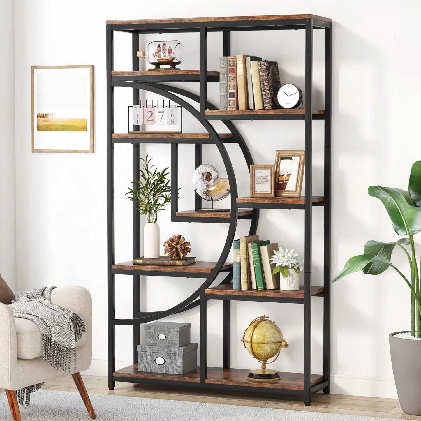 Tribesigns 5 Tier Industrial Etagere Bookshelf