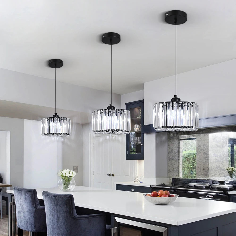 GreeLustr Modern Pendant Light Crystal Chandelier Nordic Hanging Ceiling Lamp Living Dining Room Kitchen Island Decor Fixture