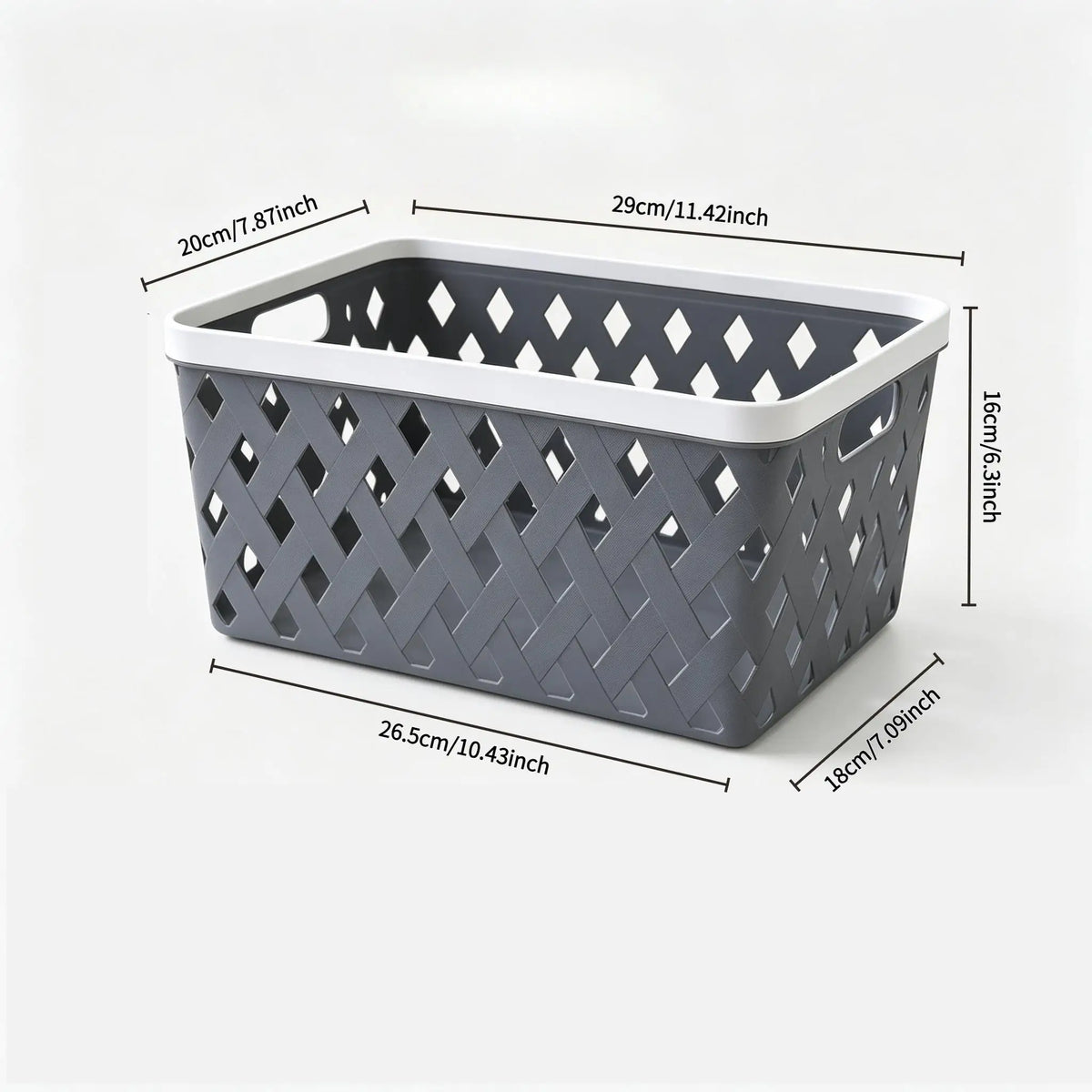 Stackable Plastic Storage Basket Organizer With Handles