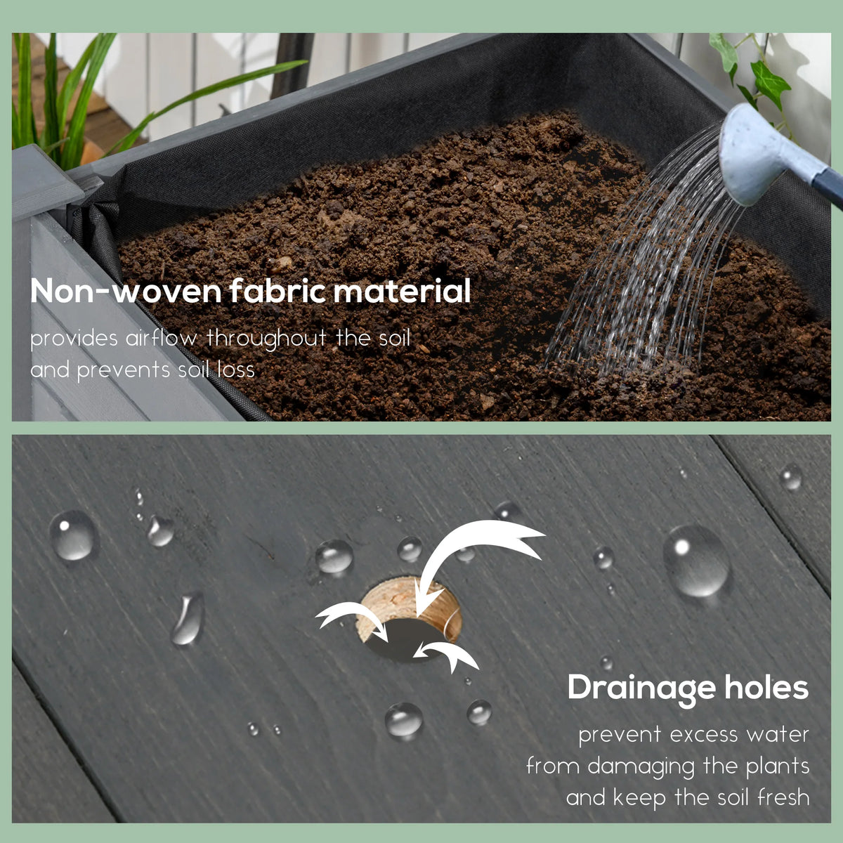 Outsunny Raised Garden Bed With Wheels And Storage