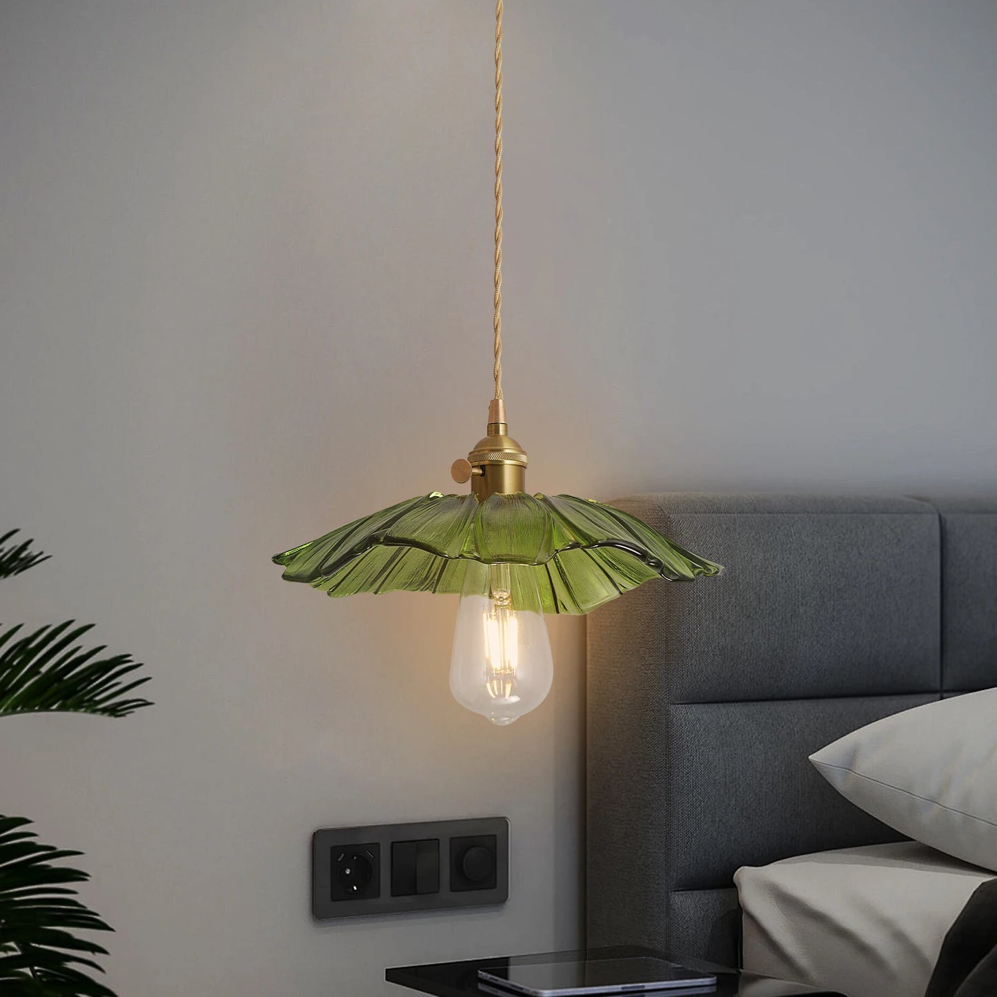 GreeLustr Modern Pendant Light Flower Glass