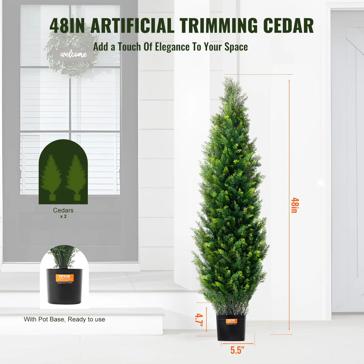 SucceBuy Artificial Cedar Topiary Tree