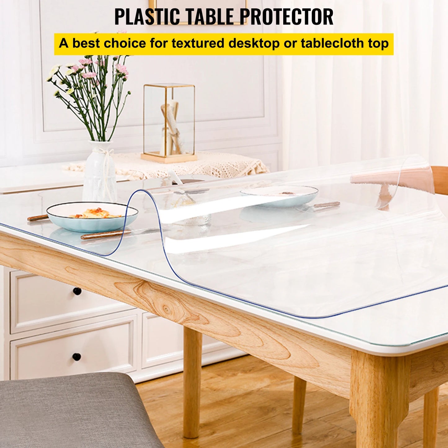 Transparent PVC Table Cloth Protector For Dining Tables