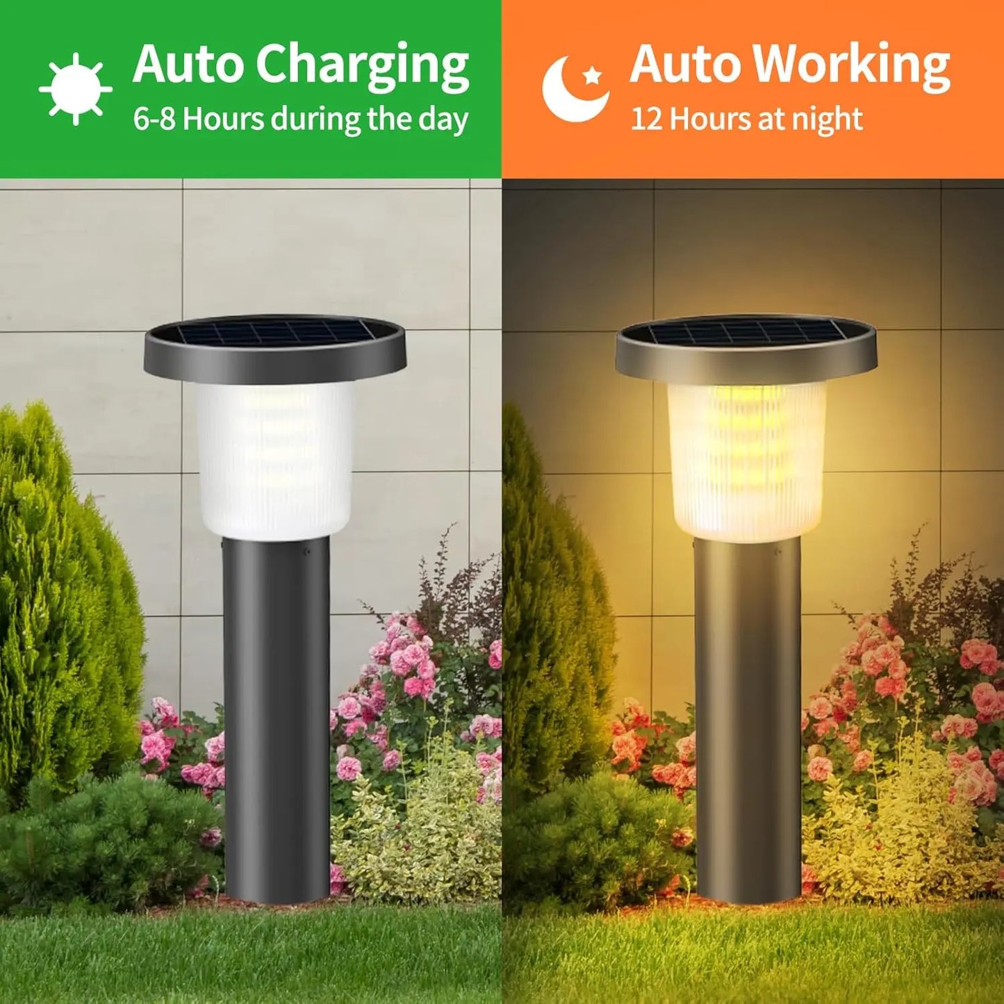 Intelamp Solar Pathway Lawn Lights For Outdoor Gardens
