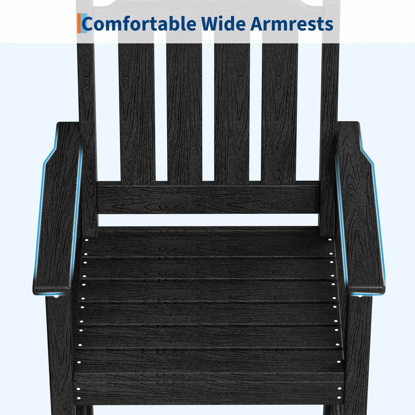 HiMISS All Weather HDPE Bar Height Chair Set Two Pack