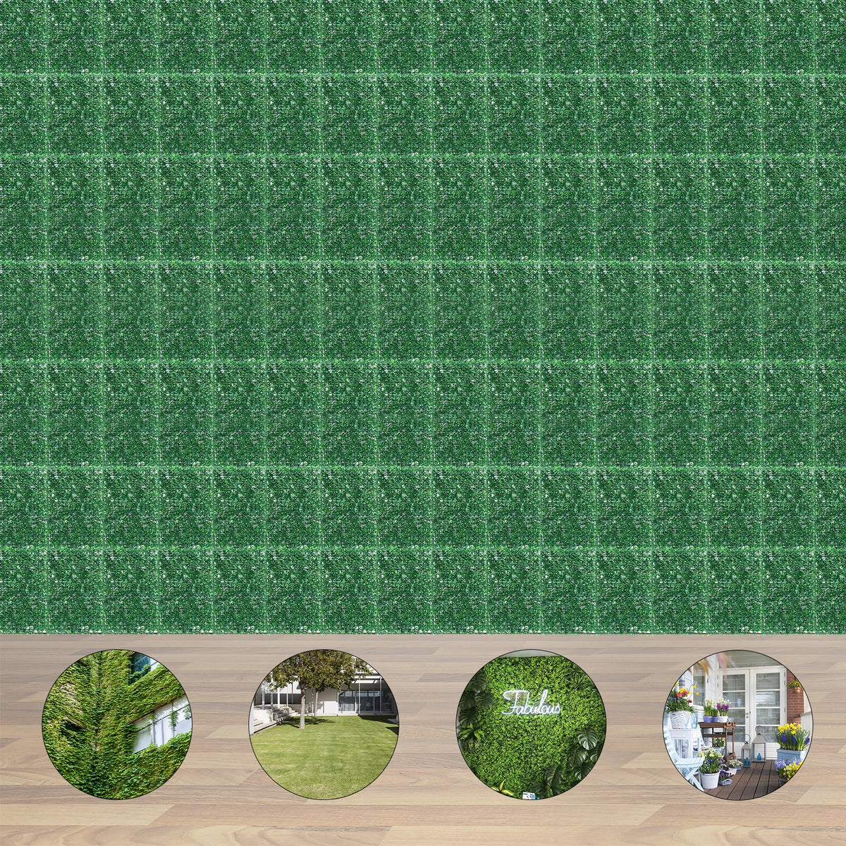 PE Artificial Plant Wall Panels Indoor Outdoor Privacy