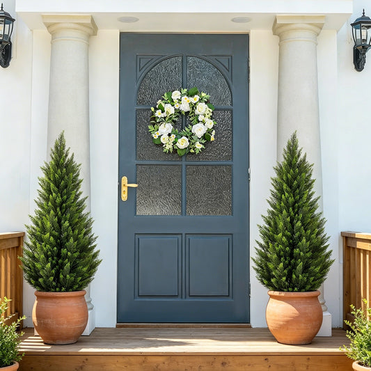 Artificial Cedar Topiary Trees for Indoor Outdoor Decor