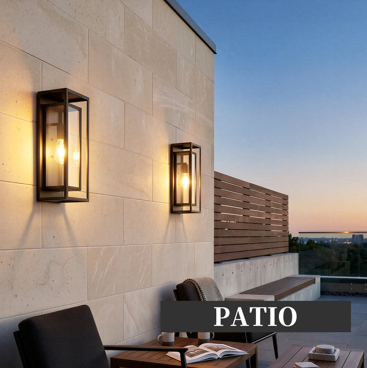 ARLGSITE Outdoor Wall Lanterns With Clear Glass