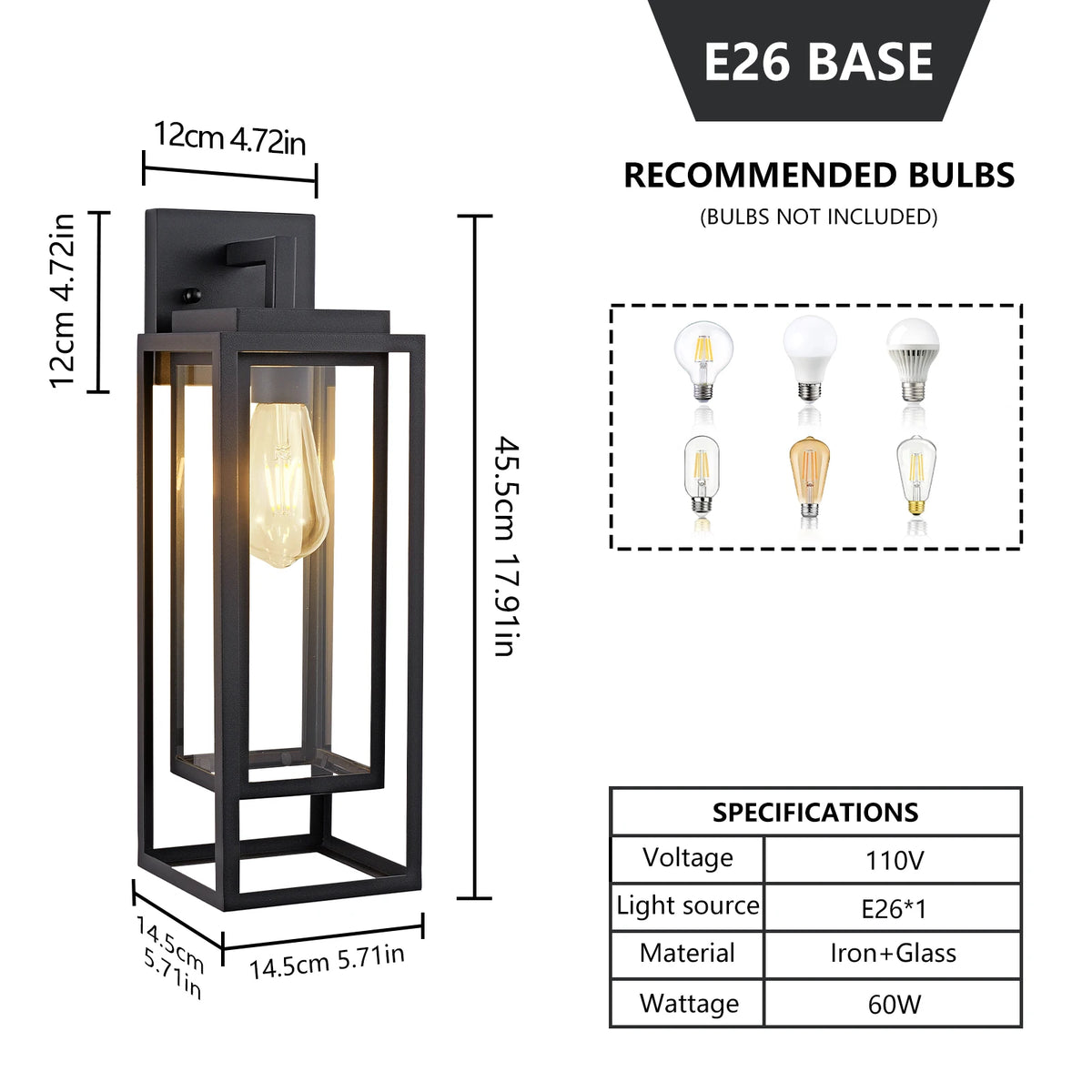 ARLGSITE Farmhouse Outdoor Wall Light Sconce
