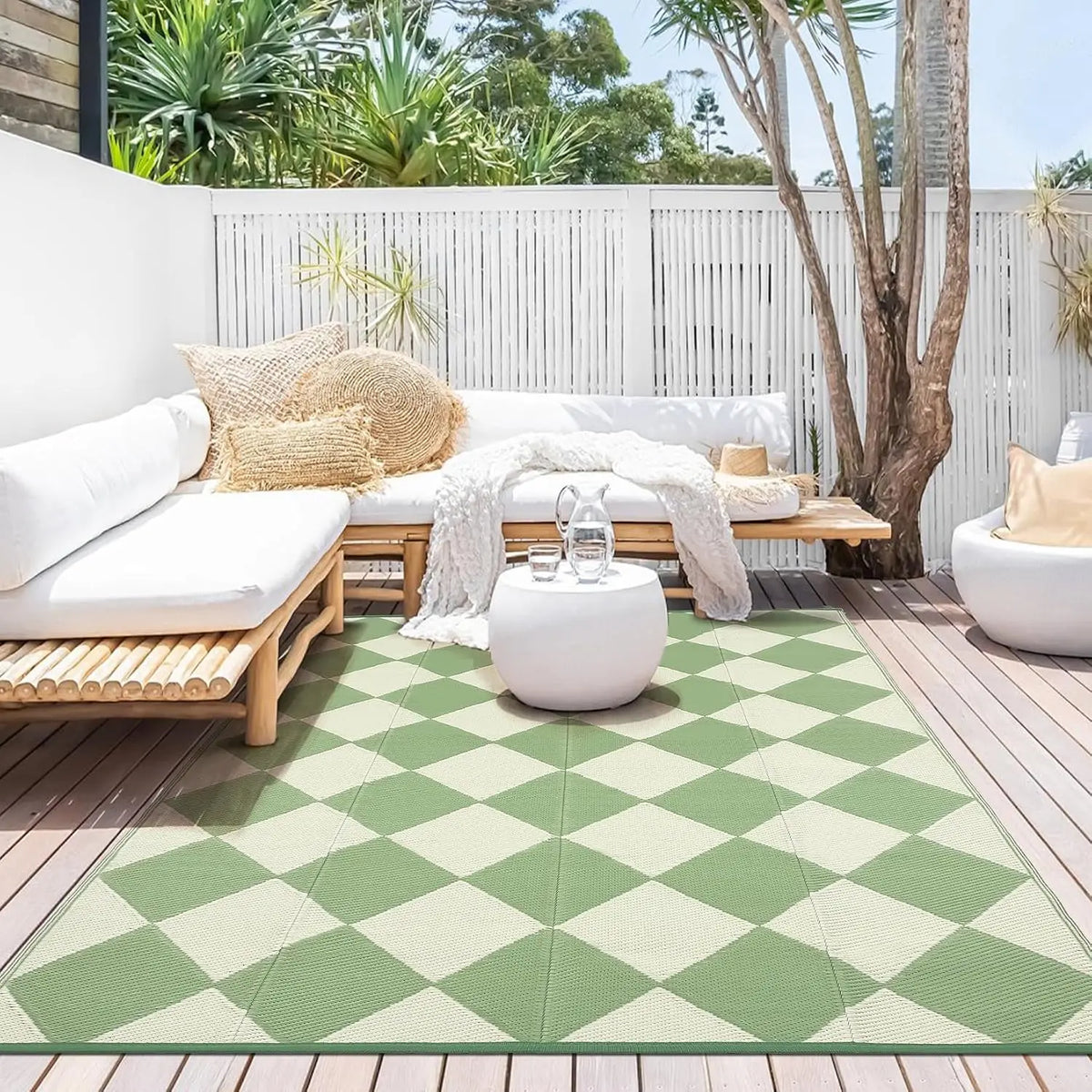 Waterproof Plaid Flocked Carpet Floor Mat