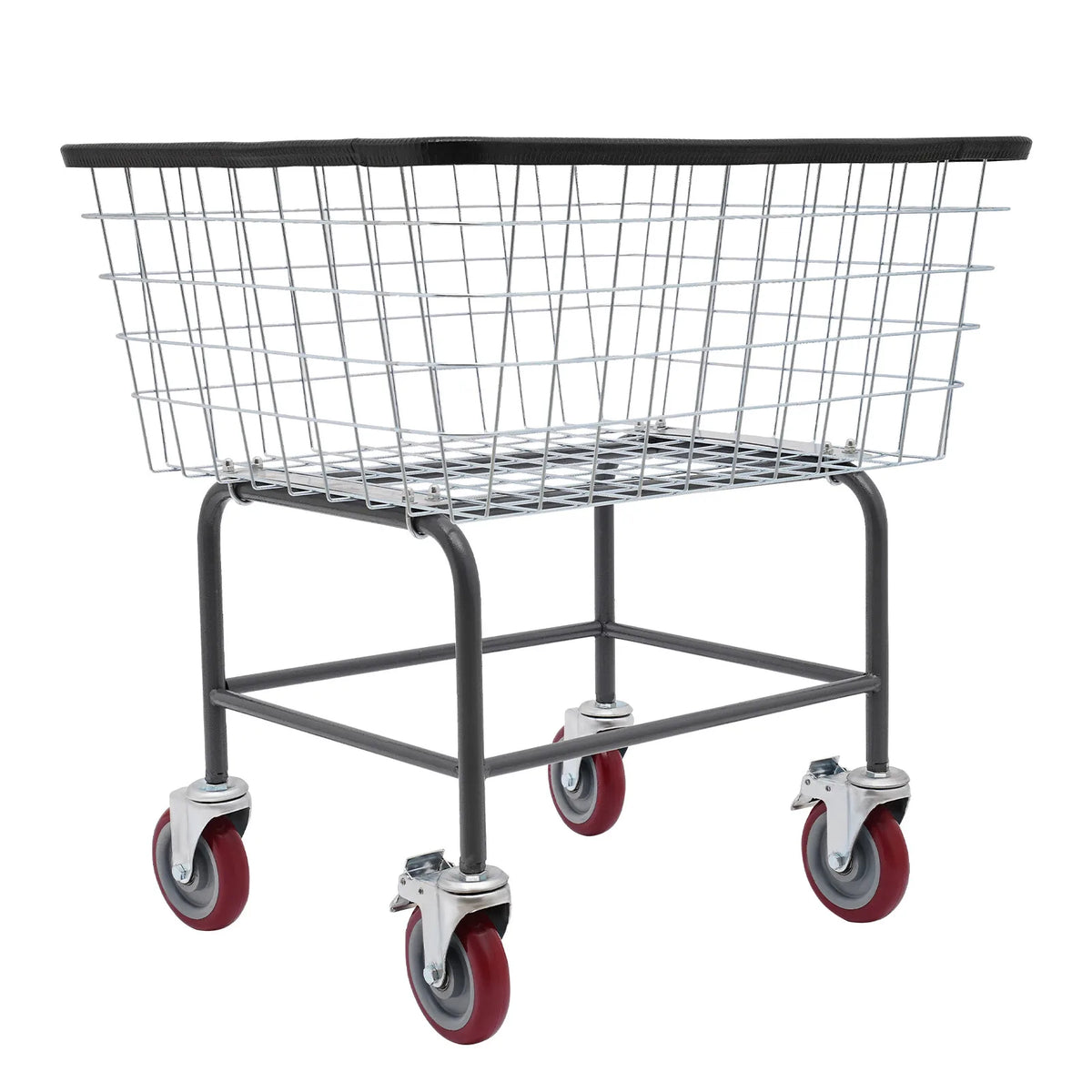 Commercial Steel Laundry Cart With Rubber Wheels