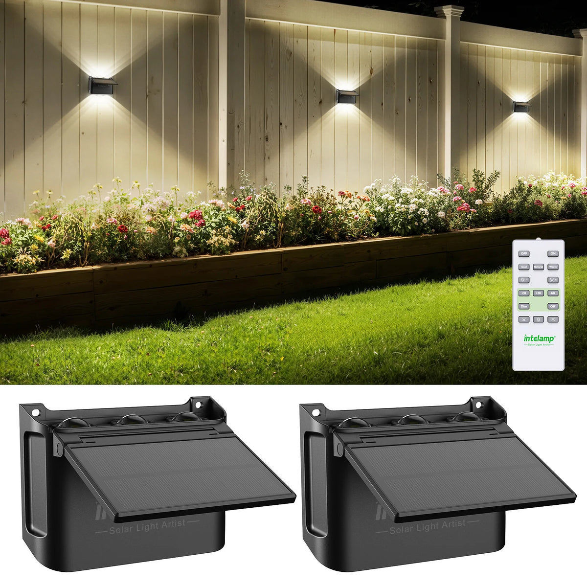 Intelamp Outdoor Solar Wall Lights Dusk To Dawn