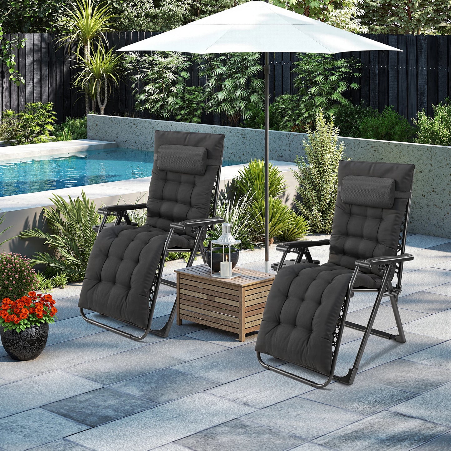JHK Zero Gravity Recliner Outdoor Patio Lounge Chair