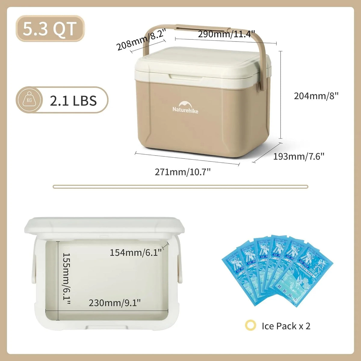 Naturehike 5L Portable Cooler Box For Camping And Car
