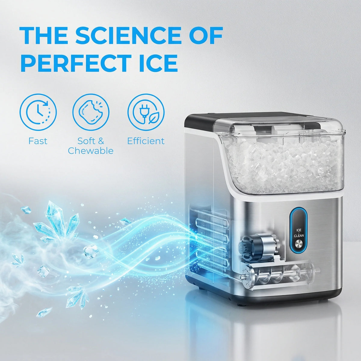 Philergo Countertop Nugget Ice Maker With Self Cleaning