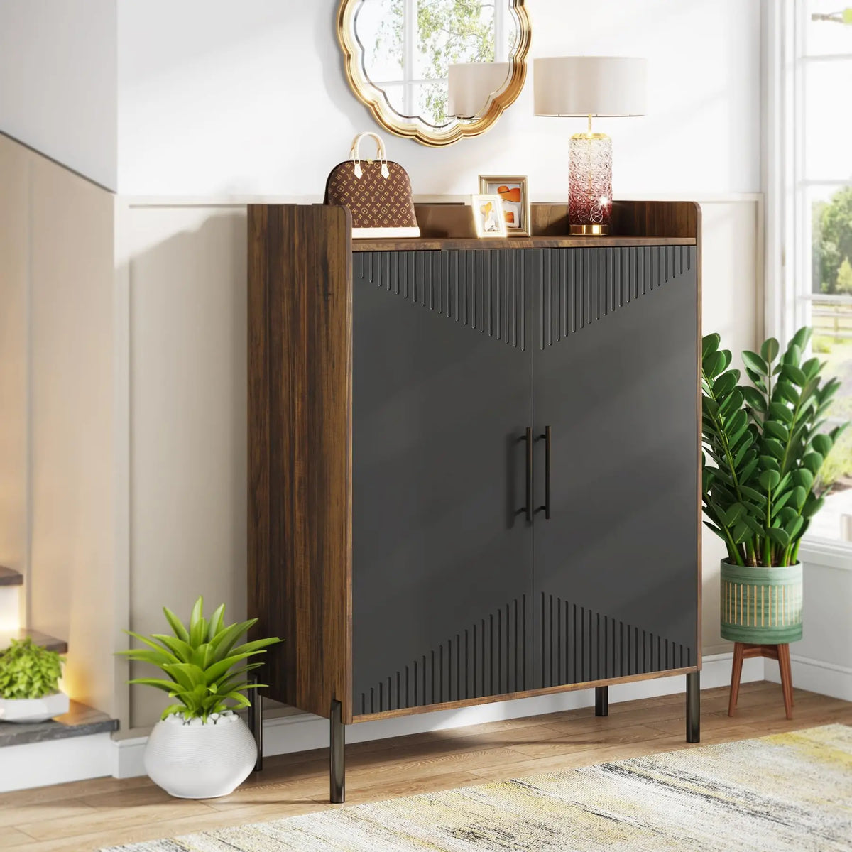 Tribesigns Large Shoe Cabinet With Doors 6 Tier