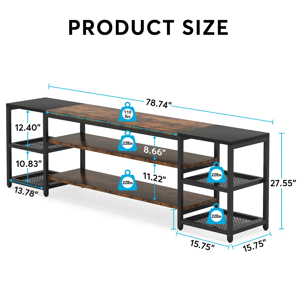 Tribesigns 3-Tier TV Console Stand