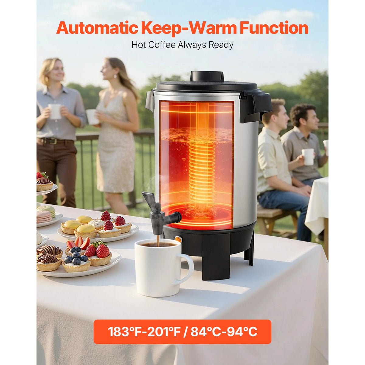 SucceBuy Commercial Coffee Urn With Dripless Faucet