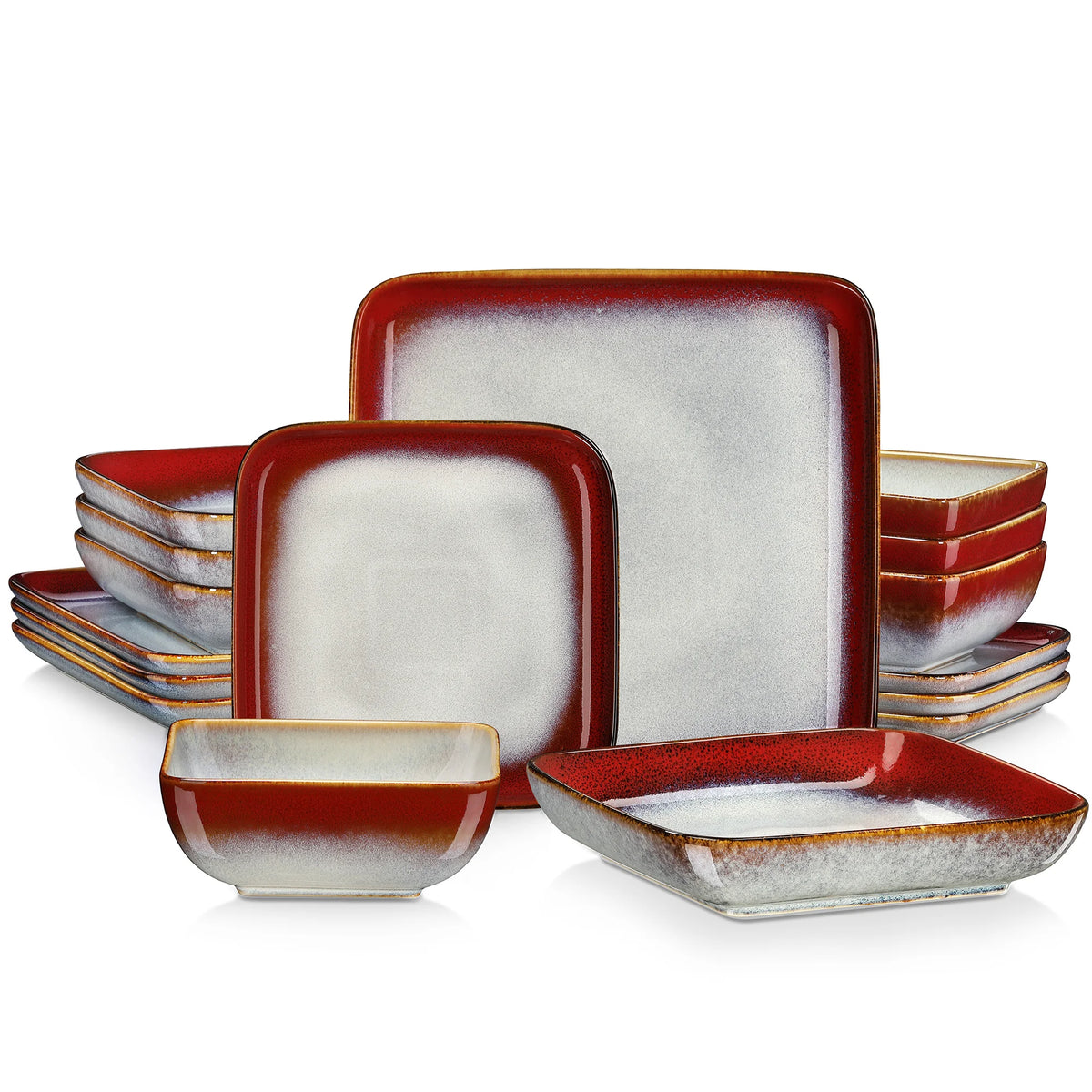 Malacasa 16 Piece Green Ceramic Dinner Set For Four