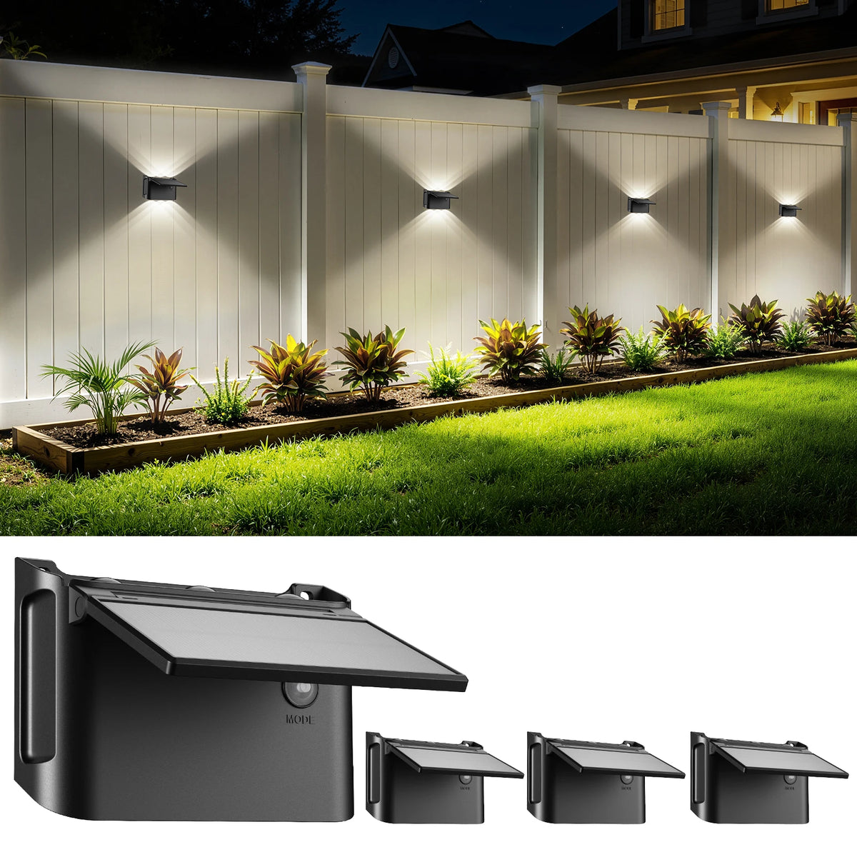 Intelamp Outdoor Solar Wall Lights Dusk To Dawn