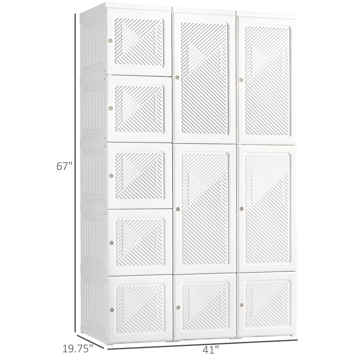 Homcom Folding Portable Wardrobe Closet With Eight Cubes
