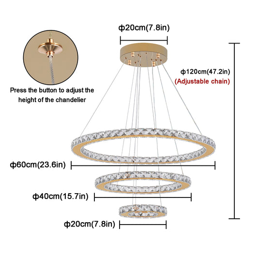 Crystal Pendant Light Living Room Remote Control Gold Chrome Lustre Ceiling Chandeilers Lamp for Bedroom Home Decoration Luminai