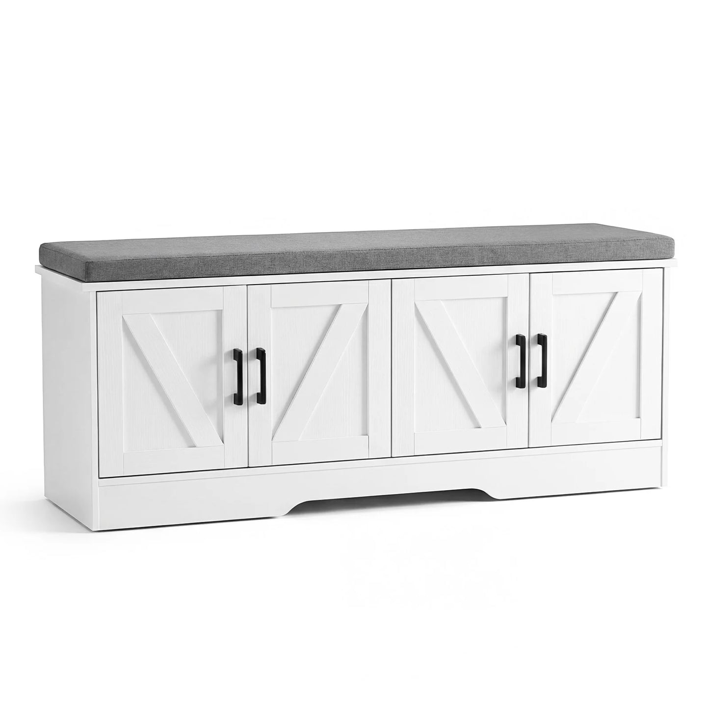 JHK Storage Bench Shoe Organizer Cabinet With Padded Seat