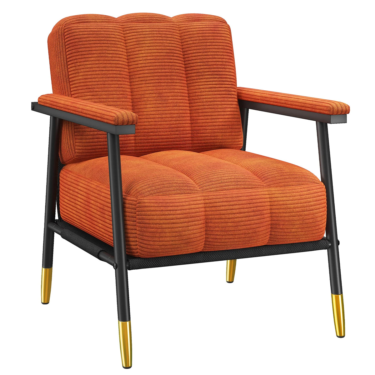 EnHomee Modern Upholstered Armchair With Metal Frame