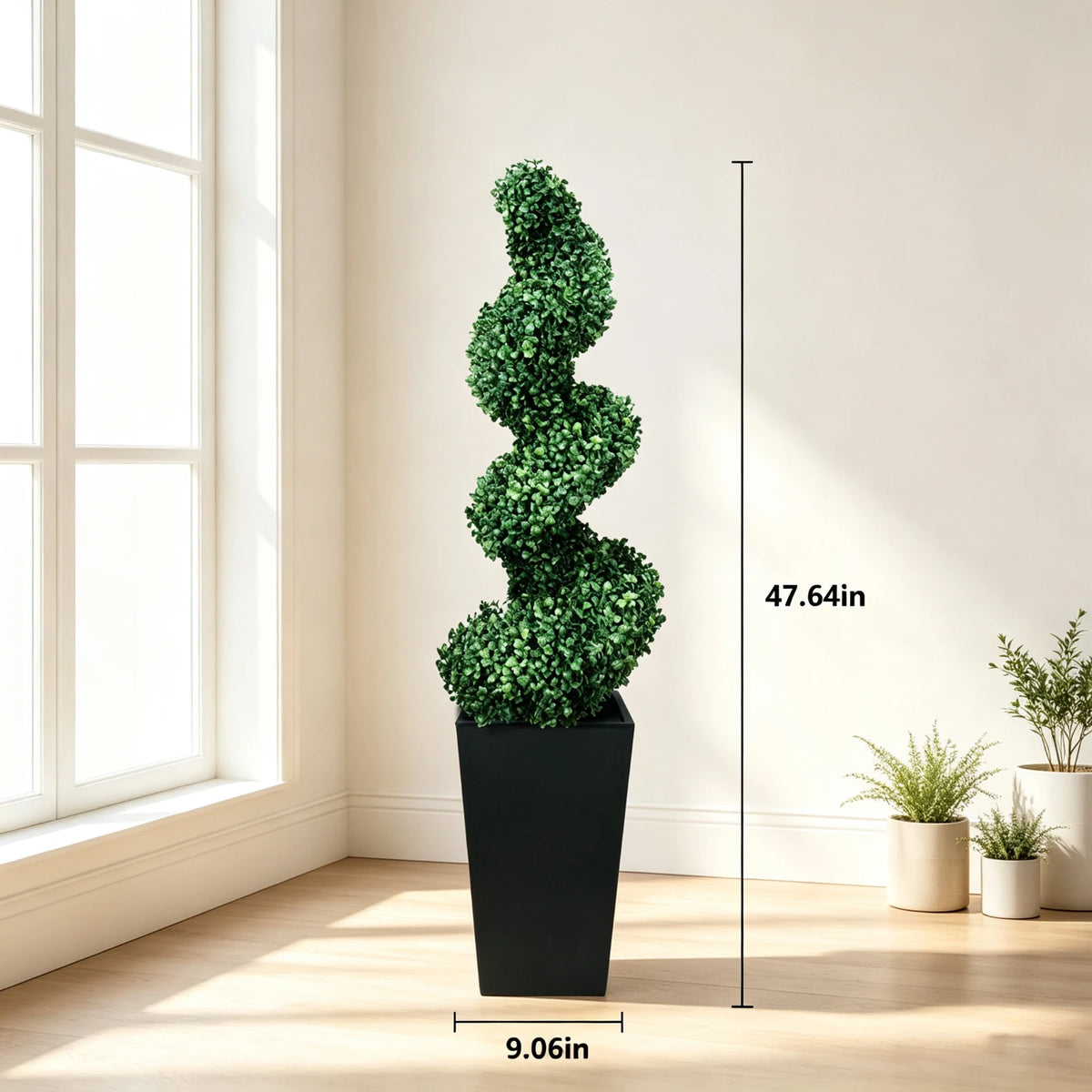 Olitree 2 Pieces Artificial Spiral Boxwood Topiary