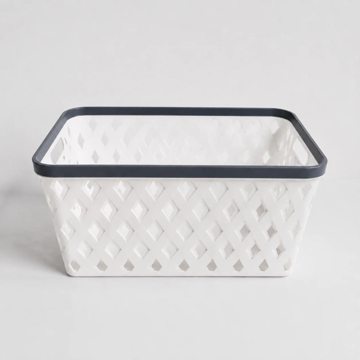Stackable Plastic Storage Basket Organizer With Handles