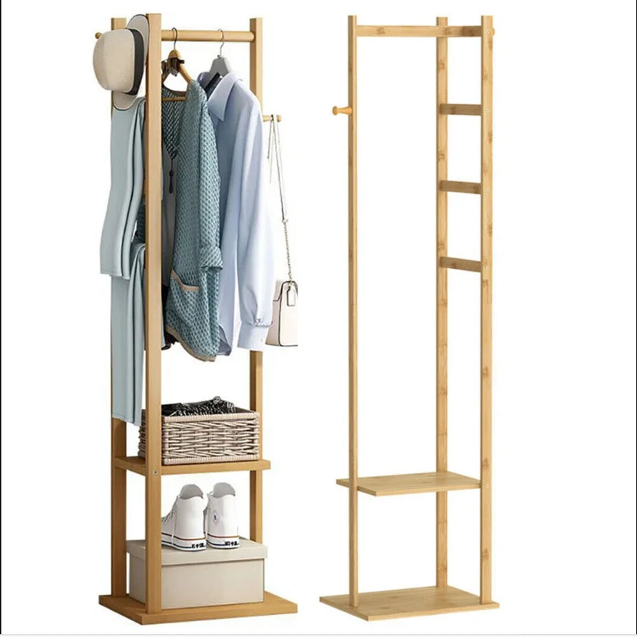 Wisfor Bamboo Corner Coat Rack Stand Hall Tree