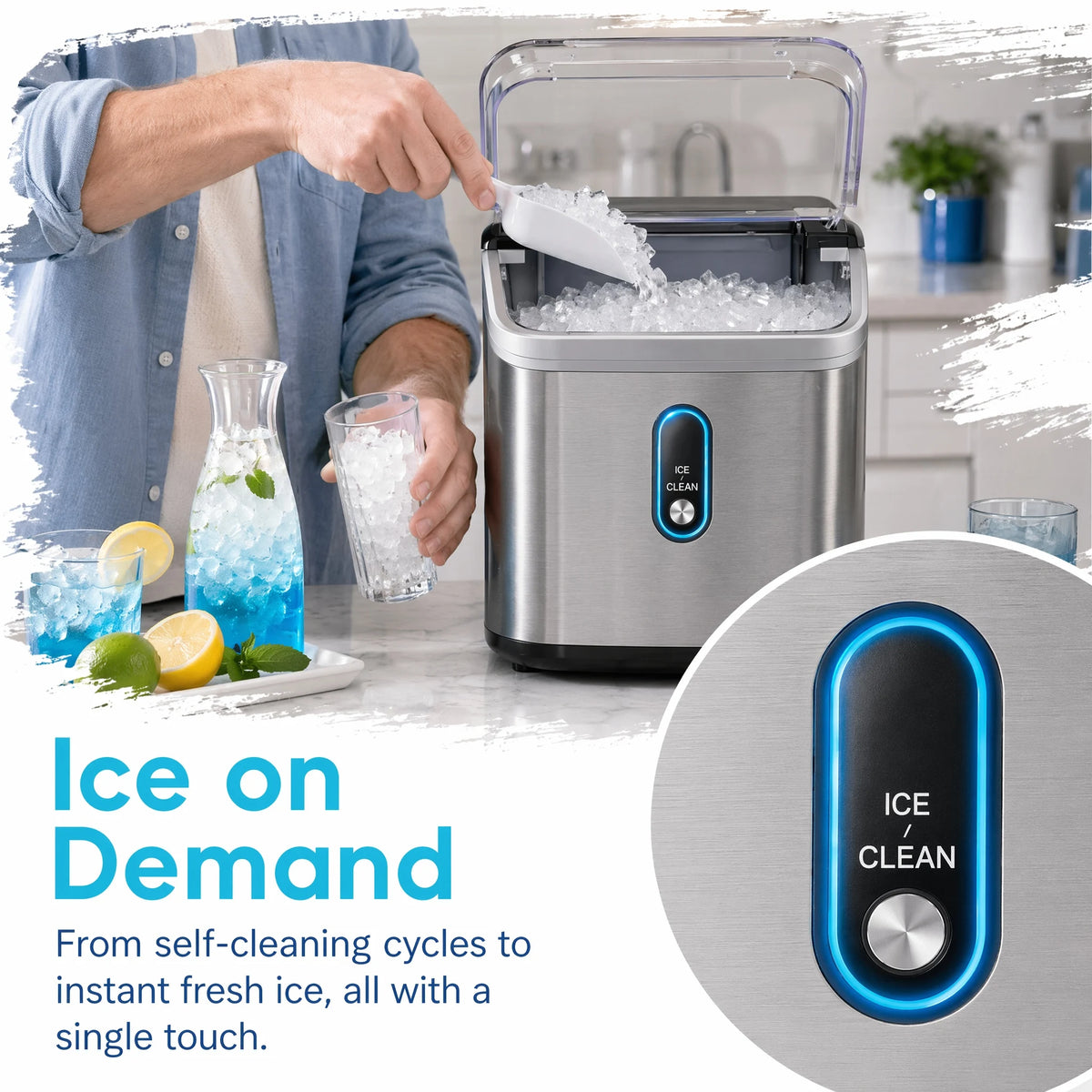 Philergo Countertop Nugget Ice Maker With Self Cleaning