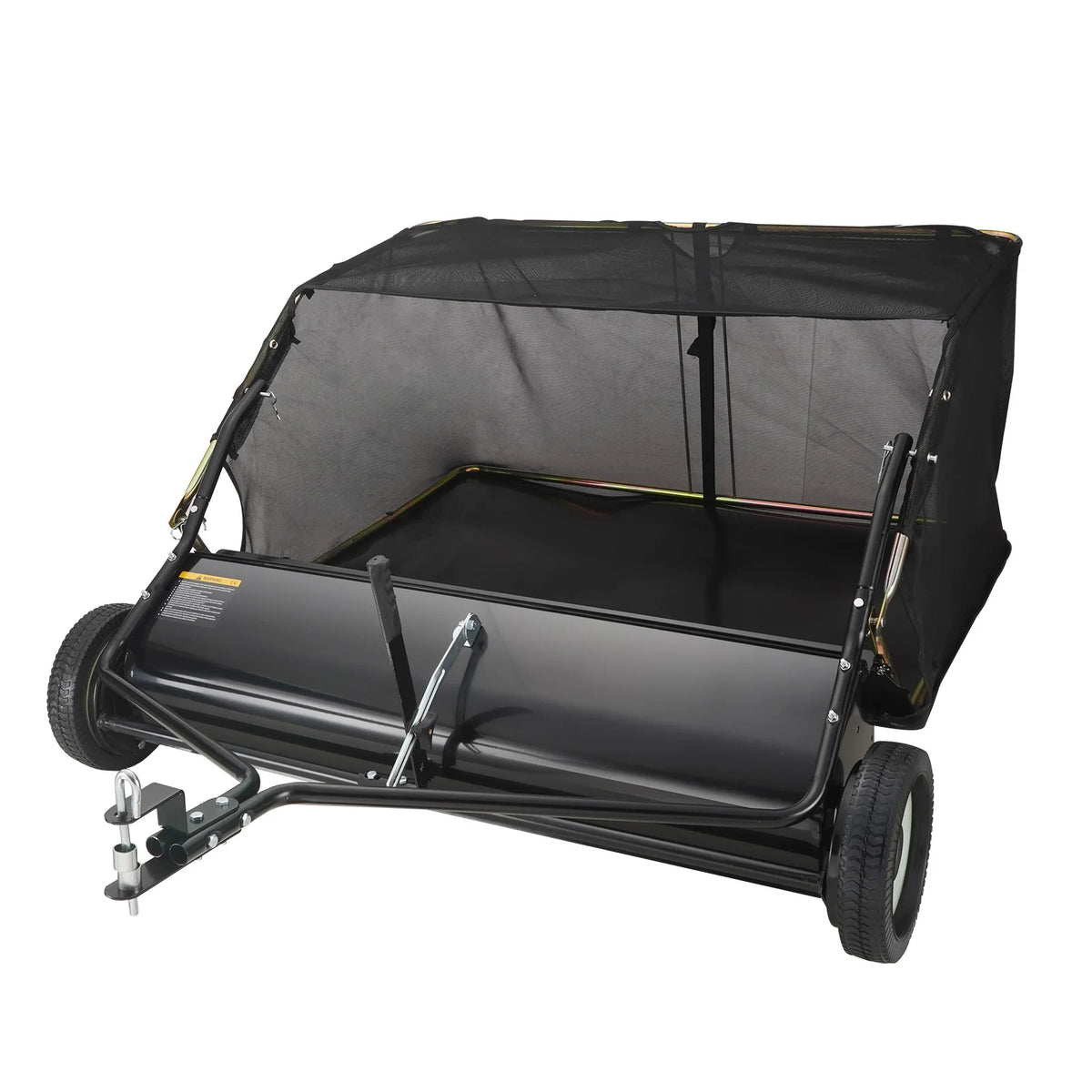SucceBuy Tow Behind Lawn 21/26/44/50in Sweeper Large Capacity Heavy Duty Leaf & Grass Collector with Adjustable Sweeping Lawn