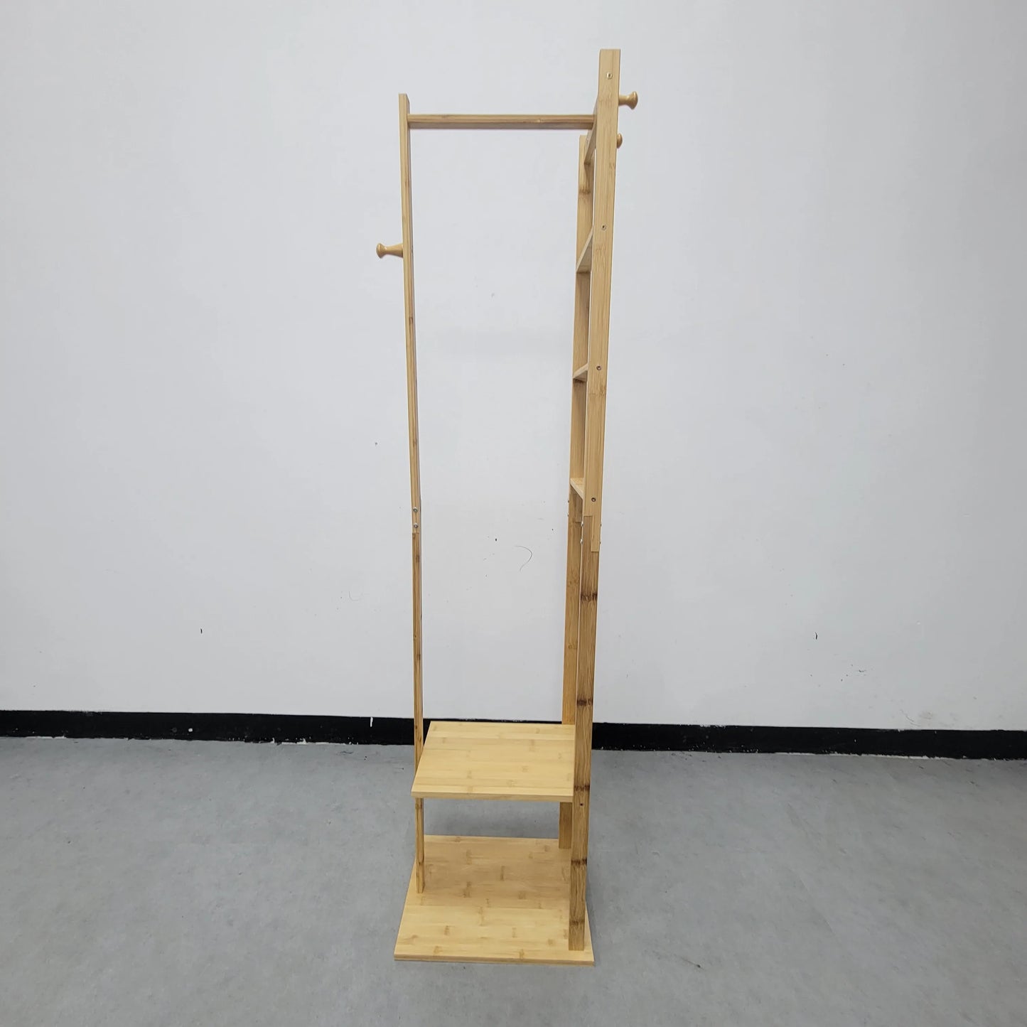 Wisfor Bamboo Corner Coat Rack Stand Hall Tree