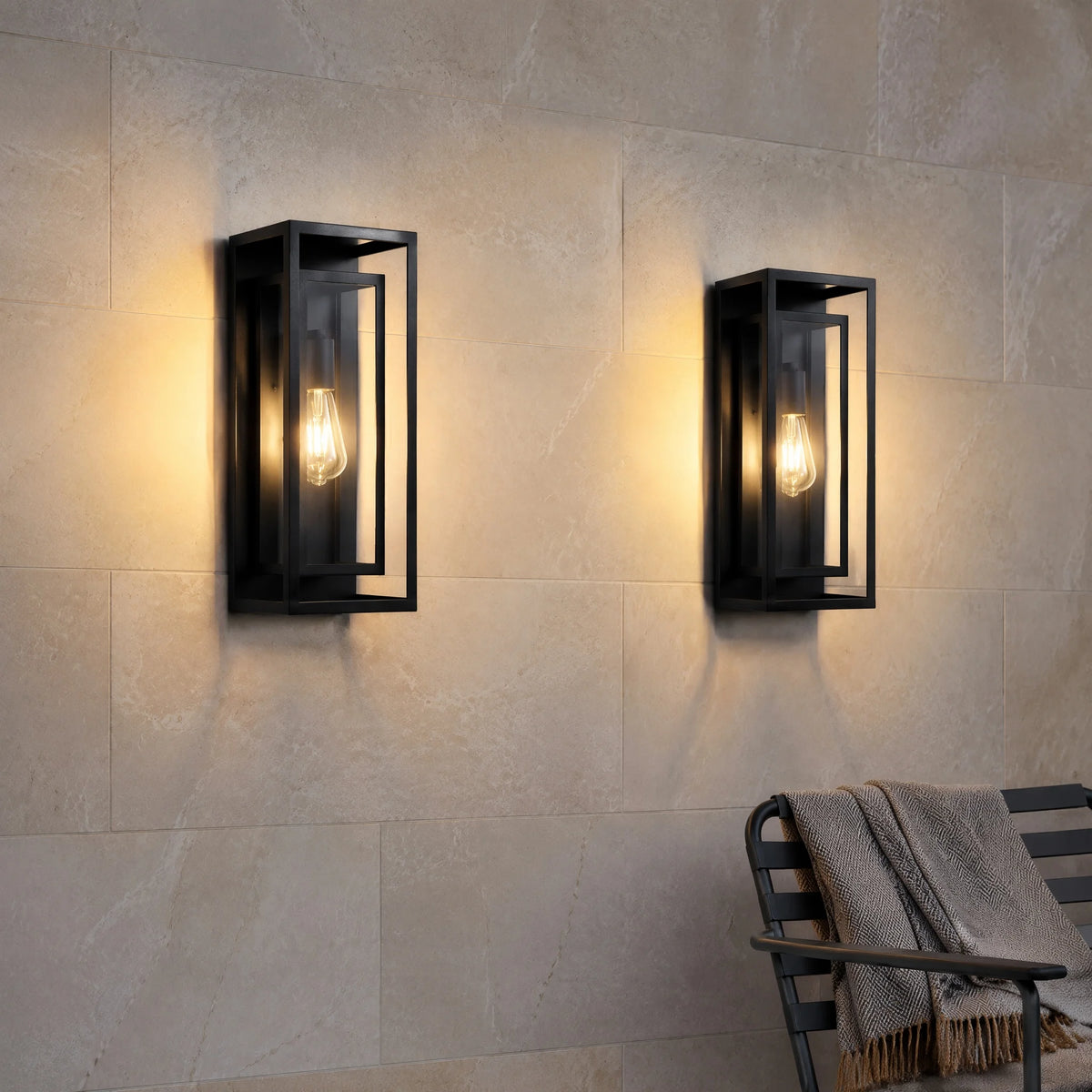 ARLGSITE Outdoor Wall Lanterns With Clear Glass