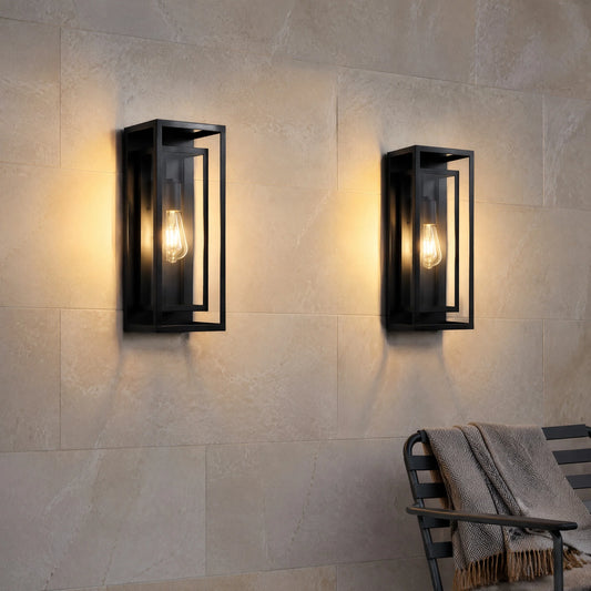 ARLGSITE Outdoor Wall Lanterns With Clear Glass
