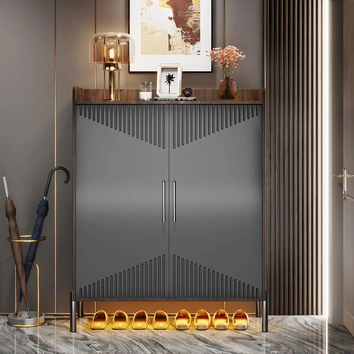 Tribesigns Large Shoe Cabinet With Doors 6 Tier